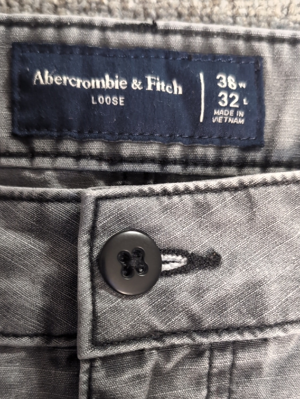 Abercrombie & Fitch Double Knee Rip-Stop Carpenter Pants Size 36x32 in Gray - Picture 3 of 10